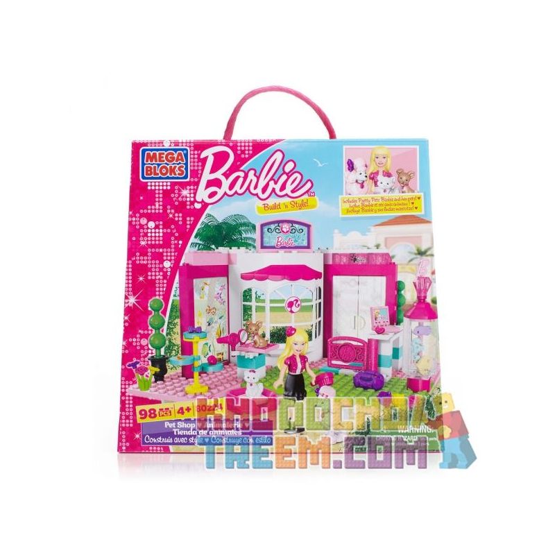 MEGA BLOKS 80224 non  CỬA HÀNG THÚ CƯNG bộ đồ chơi xếp lắp ráp ghép mô hình  PET SHOP Các Bạn Gái 98 khối