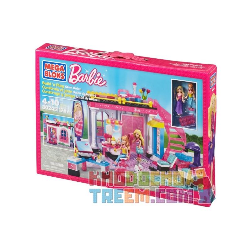 MEGA BLOKS 80245 non  TIỆM QUYẾN RŨ bộ đồ chơi xếp lắp ráp ghép mô hình  GLAM SALON Các Bạn Gái 176 khối