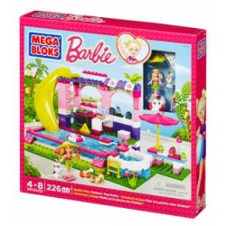 MEGA BLOKS 80136 DBM49 non  TIỆC BỂ BƠI CHELSEA ™ bộ đồ chơi xếp lắp ráp ghép mô hình  BUILD ‘N PLAY CHELSEA™ POOL PARTY Các Bạn Gái 226 khối