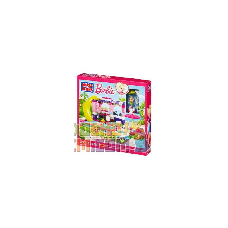 MEGA BLOKS 80136 DBM49 non  TIỆC BỂ BƠI CHELSEA ™ bộ đồ chơi xếp lắp ráp ghép mô hình  BUILD ‘N PLAY CHELSEA™ POOL PARTY Các Bạn Gái 226 khối