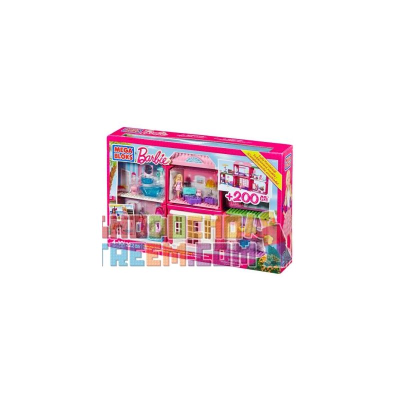 MEGA BLOKS 80149 non  TÒA NHÀ TUYỆT VỜI bộ đồ chơi xếp lắp ráp ghép mô hình  BUILD ’N PLAY FAB MANSION Các Bạn Gái 222 khối