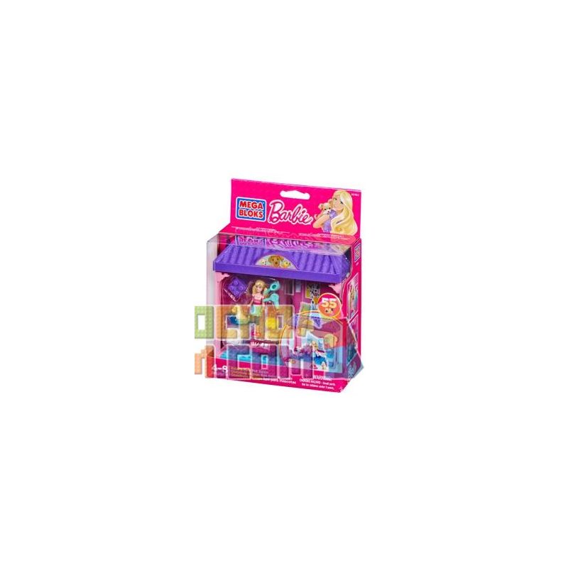 MEGA BLOKS 80164 non  TIỆM THÚ CƯNG bộ đồ chơi xếp lắp ráp ghép mô hình  BUILD ‘N PLAY PET SALON Các Bạn Gái 55 khối