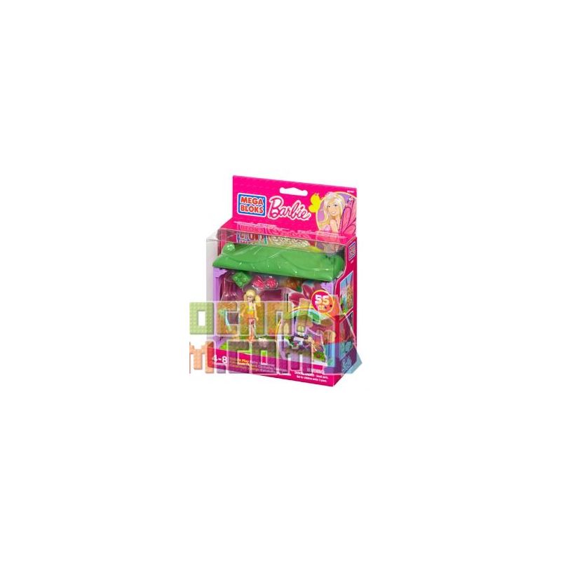MEGA BLOKS 80167 non  NƠI ẨN NÁU CỔ TÍCH bộ đồ chơi xếp lắp ráp ghép mô hình  BUILD ‘N PLAY FAIRY HIDEAWAY Các Bạn Gái 55 khối