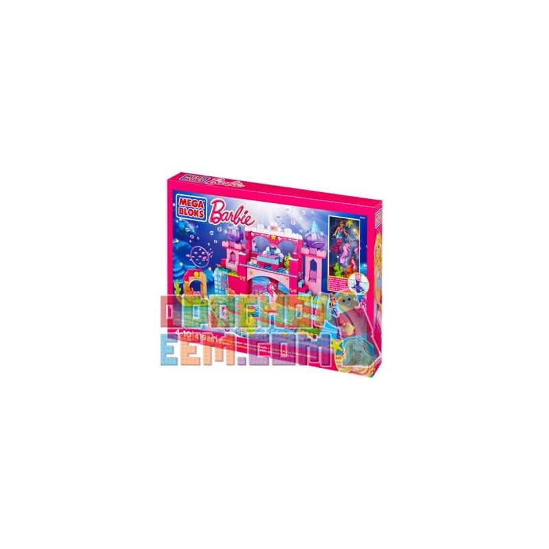 MEGA BLOKS 80241 DBM21 non  LÂU ĐÀI DƯỚI NƯỚC bộ đồ chơi xếp lắp ráp ghép mô hình  BUILD ‘N PLAY UNDERWATER CASTLE Các Bạn Gái 419 khối