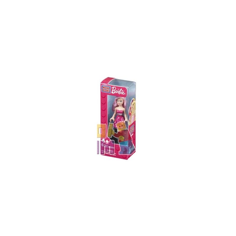 MEGA BLOKS 80262 non  CA SĨ NHẠC POP BARBIE bộ đồ chơi xếp lắp ráp ghép mô hình  POP STAR BARBIE® Các Bạn Gái 6 khối