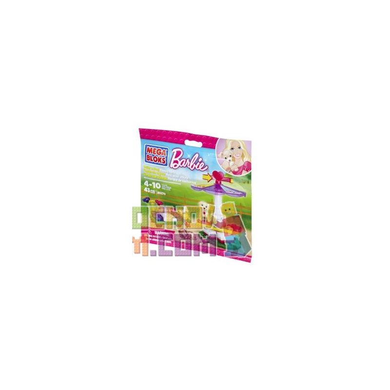 MEGA BLOKS 80270 non  CÔNG VIÊN CHÓ CON bộ đồ chơi xếp lắp ráp ghép mô hình  BUILD ‘N PLAY PUPPY PARK Các Bạn Gái 43 khối