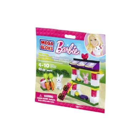 MEGA BLOKS 80272 non  NHÀ THỎ bộ đồ chơi xếp lắp ráp ghép mô hình  BUILD ’N PLAY BUNNY HOUSE Các Bạn Gái 49 khối