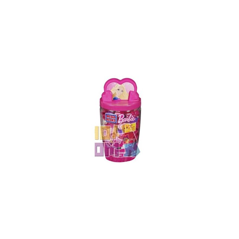 MEGA BLOKS 80275 non  XÔ XÂY DỰNG MÀU HỒNG bộ đồ chơi xếp lắp ráp ghép mô hình  PINK BUILDING TUBE Các Bạn Gái 66 khối