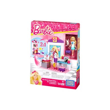 MEGA BLOKS CNF95 non  BÁC SĨ THÚ Y VÀ ĐẦU BẾP BÁNH NGỌT 2 TRONG 1 bộ đồ chơi xếp lắp ráp ghép mô hình  PET VET TO SWEET BAKER Các Bạn Gái 54 khối