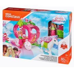 MEGA BLOKS FFP26 non  XE DÂU bộ đồ chơi xếp lắp ráp ghép mô hình  STRAWBERRY CARRIAGE Các Bạn Gái 80 khối