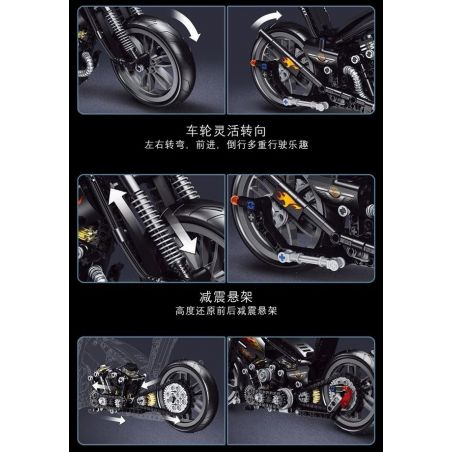 MouldKing 23005 Mould King 23005 REBRICKABLE MOC-17249 17249 MOC17249 non  HARLEY KNUCKLE CHOPPER XE MÁY bộ đồ chơi xếp lắp ráp ghép mô hình  FAST RC MOTORCYCLE - IT REALLY WORKS AND STANDS UP! 30KMH WITH BUWIZZ 2.0 Kỹ Thuật Công Nghệ Cao Mô Hình Phương Tiện 340 khối