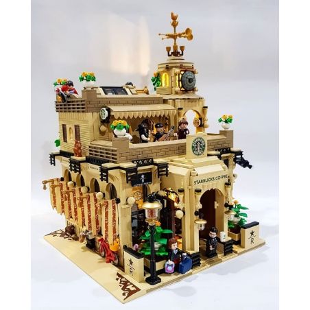 XIPOO XP93220 93220 non  CHẾ ĐỘ XEM PHỐ CỦA CỬA HÀNG CÀ PHÊ CHỌN LỌC STARBUCKS bộ đồ chơi xếp lắp ráp ghép mô hình Creator STARBUCKS COFFEE Sáng Tạo 3480 khối