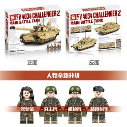 LIMO TOY KB184 SHENG YUAN SY 0105 non  XE TĂNG CHIẾN ĐẤU CHÍNH CỦA CHALLENGER 2 bộ đồ chơi xếp lắp ráp ghép mô hình Military Army SURVIVAL WARFARE FV 4034 CHALLENGER-2 MAIN BATTLE TANK Quân Sự Bộ Đội 904 khối