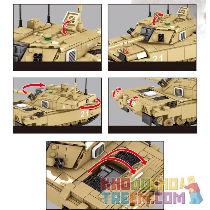 LIMO TOY KB184 SHENG YUAN SY 0105 non  XE TĂNG CHIẾN ĐẤU CHÍNH CỦA CHALLENGER 2 bộ đồ chơi xếp lắp ráp ghép mô hình Military Army SURVIVAL WARFARE FV 4034 CHALLENGER-2 MAIN BATTLE TANK Quân Sự Bộ Đội 904 khối