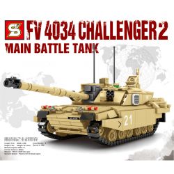 LIMO TOY KB184 SHENG YUAN SY 0105 non  XE TĂNG CHIẾN ĐẤU CHÍNH CỦA CHALLENGER 2 bộ đồ chơi xếp lắp ráp ghép mô hình Military Army SURVIVAL WARFARE FV 4034 CHALLENGER-2 MAIN BATTLE TANK Quân Sự Bộ Đội 904 khối