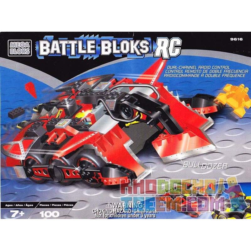 MEGA BLOKS 9616 non  CHIẾC XE ỦI bộ đồ chơi xếp lắp ráp ghép mô hình BULL DOZER 100 khối