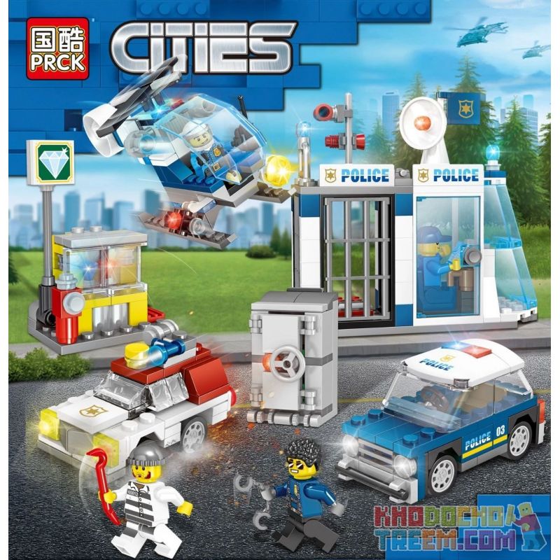PRCK 65013 non  PRISONER PURSUIT 4 PHONG CÁCH bộ đồ chơi xếp lắp ráp ghép mô hình City Thành Phố 484 khối