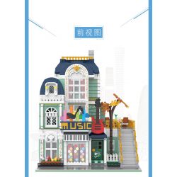 HAPPY BUILD SHINEYU XINYU YC-20008 20008 YC20008 non  CỬA HÀNG NHẠC CỤ bộ đồ chơi xếp lắp ráp ghép mô hình Mini Modular STREETCAPE Đường Phố Thu Nhỏ 3005 khối