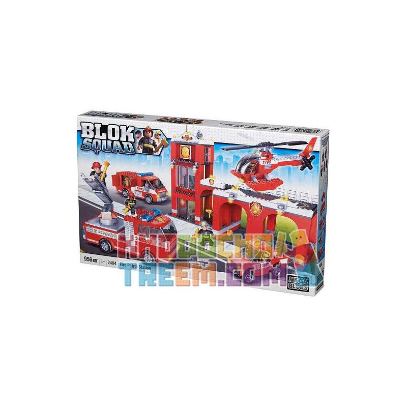 MEGA BLOKS 2404 non  TRẠM CỨU HỎA bộ đồ chơi xếp lắp ráp ghép mô hình City FIRE PATROL STATION Thành Phố 965 khối