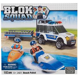 MEGA BLOKS 2421 non  TUẦN TRA BỜ BIỂN bộ đồ chơi xếp lắp ráp ghép mô hình City BEACH PATROL Thành Phố 183 khối