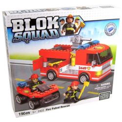 MEGA BLOKS 2422 non  TUẦN TRA CỨU HỎA VÀ NẠN bộ đồ chơi xếp lắp ráp ghép mô hình City FIRE PATROL RESCUE Thành Phố 190 khối