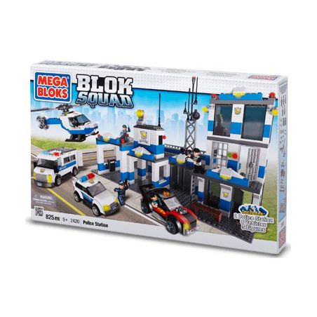 MEGA BLOKS 2420 non  ĐỒN CẢNH SÁT VÀ NHÀ TÙ bộ đồ chơi xếp lắp ráp ghép mô hình City POLICE STATION WITH JAIL Thành Phố 832 khối