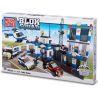 MEGA BLOKS 2420 non  ĐỒN CẢNH SÁT VÀ NHÀ TÙ bộ đồ chơi xếp lắp ráp ghép mô hình City POLICE STATION WITH JAIL Thành Phố 832 khối