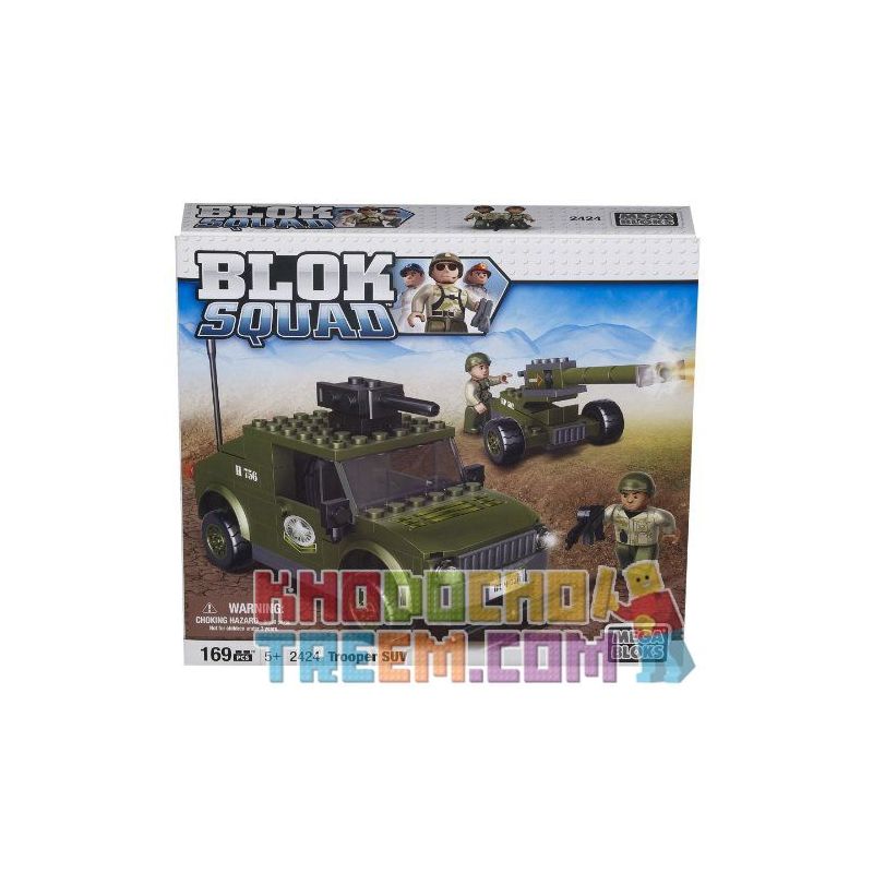 MEGA BLOKS 2424 non  XE SUV CỦA NGƯỜI LÍNH bộ đồ chơi xếp lắp ráp ghép mô hình Military Army TROOPER SUV Quân Sự Bộ Đội 169 khối