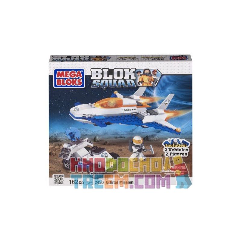 MEGA BLOKS 2436 non  NHIỆM VỤ QUỸ ĐẠO bộ đồ chơi xếp lắp ráp ghép mô hình City ORBITAL MISSION Thành Phố 162 khối