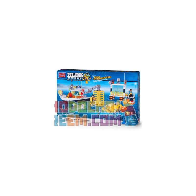 MEGA BLOKS 24008 non  CUỘC PHIÊU LƯU TRÊN ĐẠI DƯƠNG bộ đồ chơi xếp lắp ráp ghép mô hình City OCEAN ADVENTURE Thành Phố 354 khối