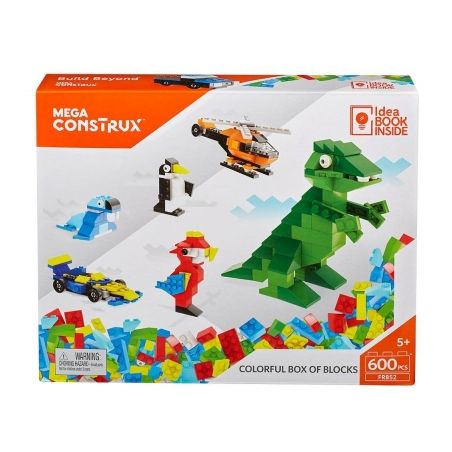 MEGA BLOKS FRB52 non  HỘP ĐẦY MÀU SẮC bộ đồ chơi xếp lắp ráp ghép mô hình Creator COLORFUL BOX OF BLOCKS Sáng Tạo 600 khối
