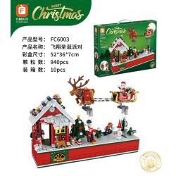 FORANGE FC6003 6003 non  TIỆC GIÁNG SINH BAY bộ đồ chơi xếp lắp ráp ghép mô hình MERRY CHRISTMAS 940 khối