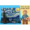 DK 3001 QIZHILE 90024 non  ĐÊM ĐẦY SAO bộ đồ chơi xếp lắp ráp ghép mô hình Creator Expert VINCENT VAN GOGH THE STARRY NIGHT Chuyên Gia Sáng Tạo 1830 khối