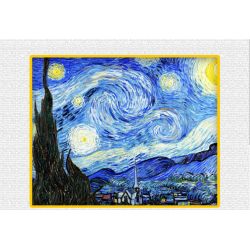 DK 3001 QIZHILE 90024 non  ĐÊM ĐẦY SAO bộ đồ chơi xếp lắp ráp ghép mô hình Creator Expert VINCENT VAN GOGH THE STARRY NIGHT Chuyên Gia Sáng Tạo 1830 khối