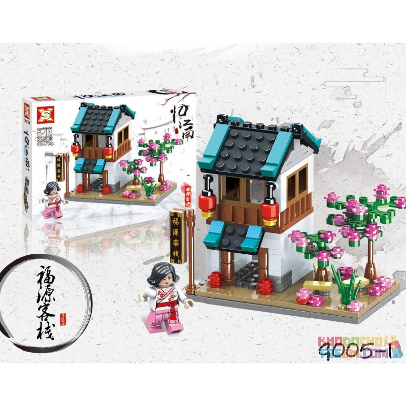 SX 9005-1 9005-2 9005-3 9005-4 non  4 PHONG CÁCH Ở LIN'AN CHINA STREET FUYUAN INN HESHAN BAOZI SHOP YONGAN GROCERY SHENGQUAN WINERY bộ đồ chơi xếp lắp ráp ghép mô hình Mini Modular Đường Phố Thu Nhỏ 758 khối