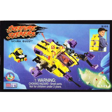 MEGA BLOKS 9105 non  KHÁM PHÁ DƯỚI NƯỚC bộ đồ chơi xếp lắp ráp ghép mô hình SCUBA QUEST 300 khối