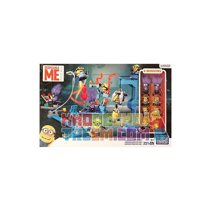 MEGA BLOKS CNP34 non  PHÒNG THÍ NGHIỆM CỦA GRU bộ đồ chơi xếp lắp ráp ghép mô hình Movie & Game GRU'S LAB Phim Và Trò Chơi 221 khối