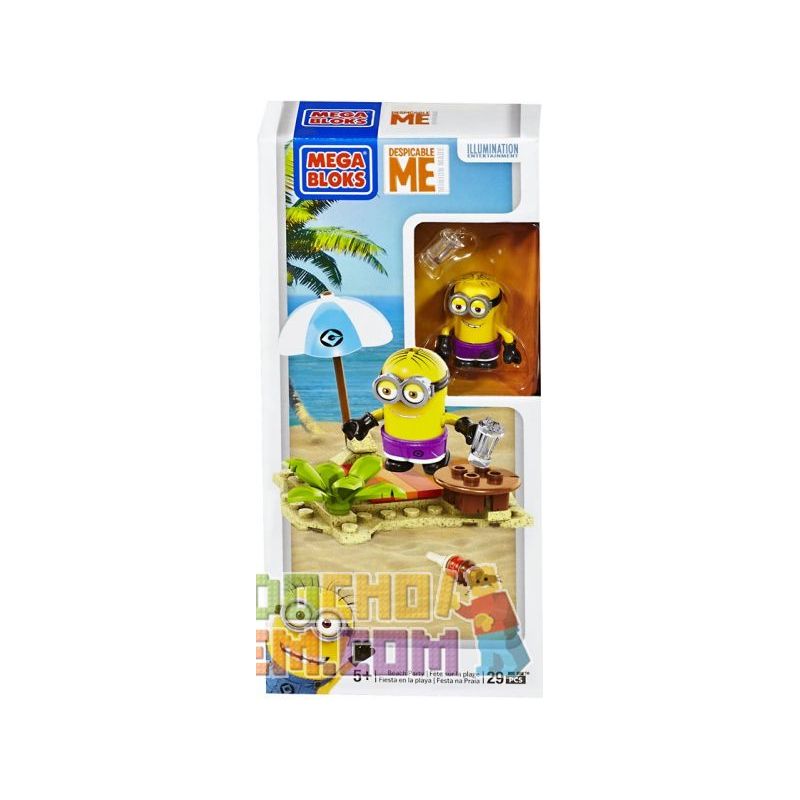 MEGA BLOKS 94809 non  BỮA TIỆC TRÊN BÃI BIỂN bộ đồ chơi xếp lắp ráp ghép mô hình Movie & Game BEACH PARTY Phim Và Trò Chơi 29 khối