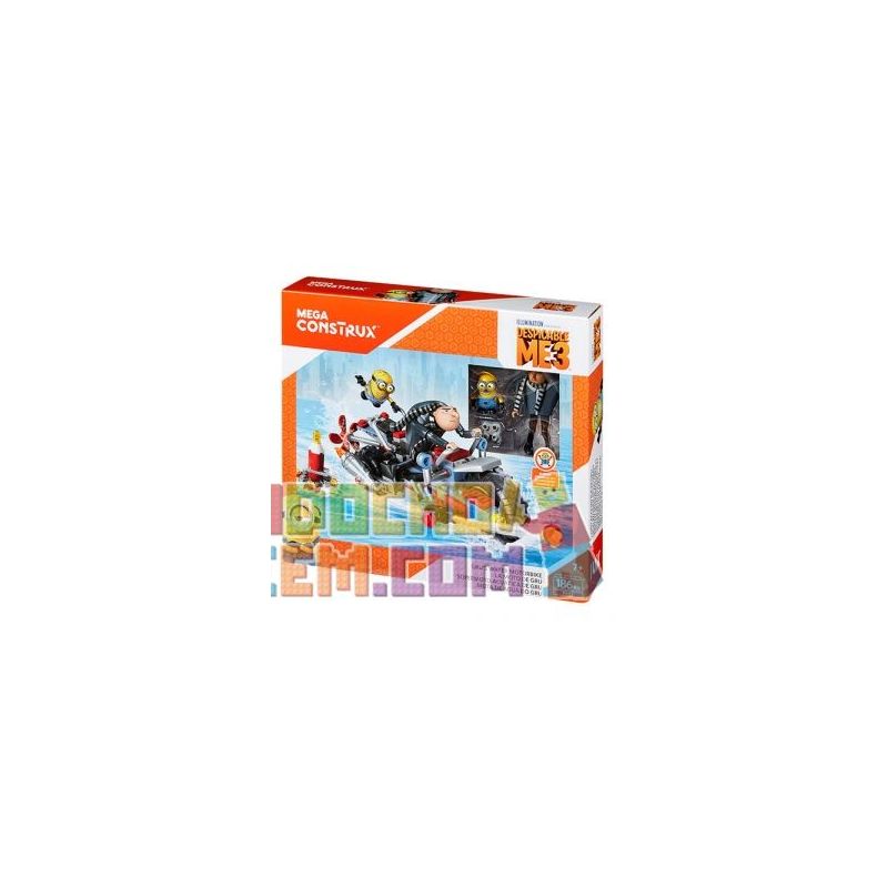 MEGA BLOKS FDX82 non  MÔ TÔ NƯỚC CỦA GRU bộ đồ chơi xếp lắp ráp ghép mô hình Motorcycle Motorbike GRU’S WATER MOTORBIKE Xe Hai Bánh 186 khối