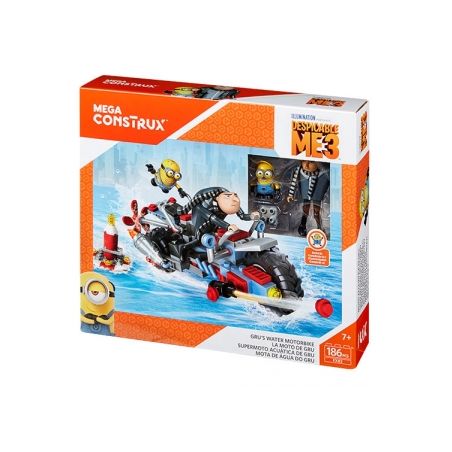 MEGA BLOKS FDX82 non  MÔ TÔ NƯỚC CỦA GRU bộ đồ chơi xếp lắp ráp ghép mô hình Motorcycle Motorbike GRU’S WATER MOTORBIKE Xe Hai Bánh 186 khối