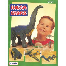 MEGA BLOKS 9701 non  BRONTOSAURUS. bộ đồ chơi xếp lắp ráp ghép mô hình 740 khối