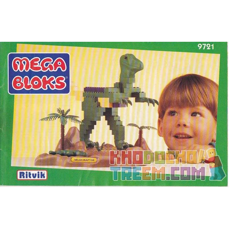 MEGA BLOKS 9721 non  LINH. bộ đồ chơi xếp lắp ráp ghép mô hình VELOCIRAPTOR 175 khối