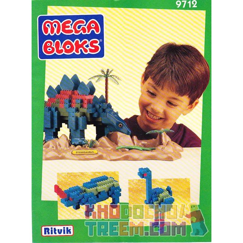 MEGA BLOKS 9712 non  JIANLONG. bộ đồ chơi xếp lắp ráp ghép mô hình STEGOSAURUS 415 khối