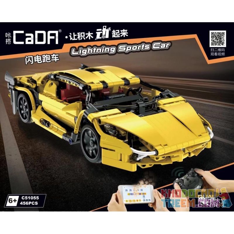 DOUBLEE CADA C51055 51055 non  XE THỂ THAO TIA CHỚP bộ đồ chơi xếp lắp ráp ghép mô hình  LIGHTNING SPORTS CAR Kỹ Thuật Công Nghệ Cao Mô Hình Phương Tiện 456 khối