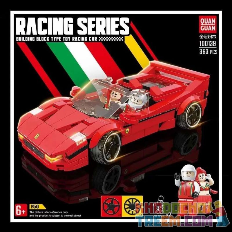 QuanGuan 100139 Quan Guan 100139 non  FERRARI F50. bộ đồ chơi xếp lắp ráp ghép mô hình Speed Champions Racing Cars Đua Xe Công Thức 363 khối