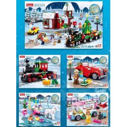 SLUBAN M38-B0889A B0889A 0889A M38B0889A 38-B0889A M38-B0889B B0889B 0889B M38B0889B 38-B0889B M38-B0889C B0889C 0889C M38B0889C 38-B0889C M38-B0889D B0889D 0889D M38B0889D 38-B0889D non  4 ĐOÀN TÀU QUÀ GIÁNG SINH Ô TÔ CHỞ ĐẦY VUÔNG TẾT ĐỒ CHƠI bộ đồ chơi xếp lắp ráp ghép mô hình Seasonal HAPPY NEW YEAR Mùa Lễ Hội 601 khối