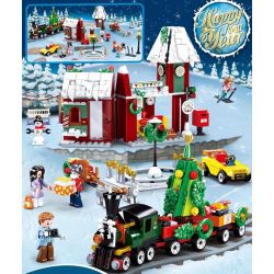 SLUBAN M38-B0887 B0887 0887 M38B0887 38-B0887 non  GIÁNG SINH VÀ NĂM MỚI NHÀ GA TRÁI TIM ẤM ÁP bộ đồ chơi xếp lắp ráp ghép mô hình Seasonal HAPPY NEW YEAR Mùa Lễ Hội 565 khối