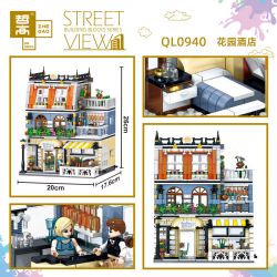 ZHEGAO QL0940 0940 non  KHÁCH SẠN VƯỜN bộ đồ chơi xếp lắp ráp ghép mô hình Creator Expert STREET VIEW Chuyên Gia Sáng Tạo 1316 khối