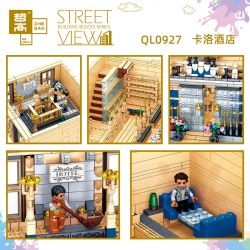 ZHEGAO QL0927 0927 non  KHÁCH SẠN CARLO bộ đồ chơi xếp lắp ráp ghép mô hình Creator Expert STREET VIEW Chuyên Gia Sáng Tạo 2099 khối