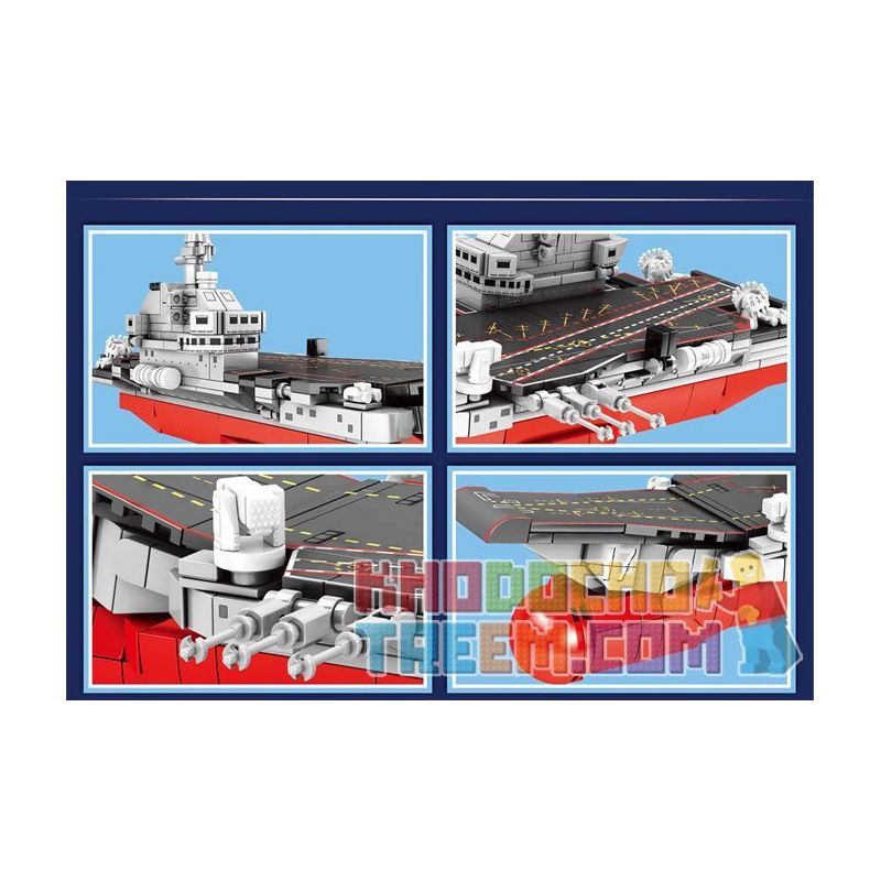 SEMBO 202074 non  TÀU SÂN BAY NỘI ĐỊA ĐẦU TIÊN PHIÊN BẢN SHANDONG SHIP Q bộ đồ chơi xếp lắp ráp ghép mô hình Military Army PLA' NAVY SHANDONG Quân Sự Bộ Đội 417 khối